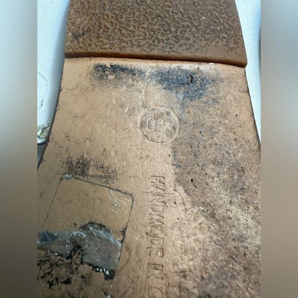 Ancient Greek Sandals Amalia Gold Silver Metallic Braided Straps Size 40/ US 8 - Picture 3 of 5